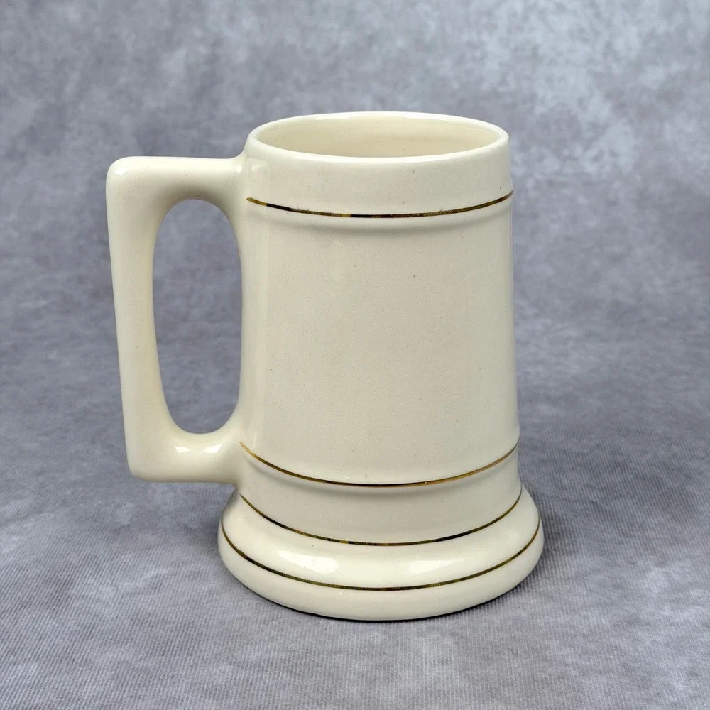 Vintage Rutgers University Ceramic Beer Stein Gold Trim USA Made College Mug